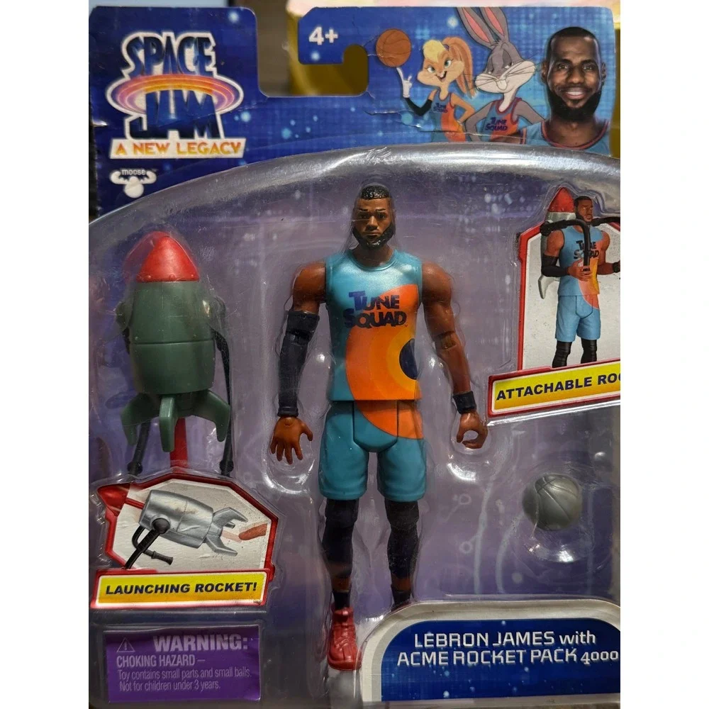 Moose Toys Space Jam LeBron James Kids OS Blue New Acme Rocket Pack 4000 Figure